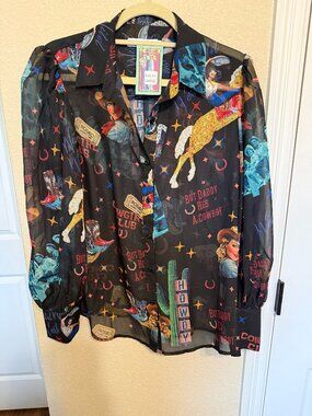 Western Them Turquoise Haven Blouse